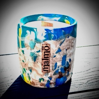 Malmo 'Beach' Inspired Hand- Crafted Refillable Candle Pot
