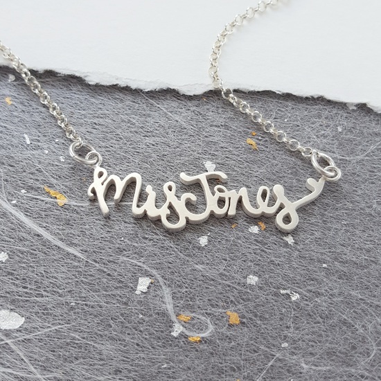 Chunky name necklace with heart