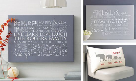 Personalised Family Word Art Typography