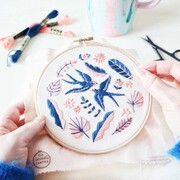 Summer Swallow Embroidery Craft Kit