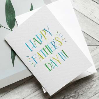 Hand lettered Happy Father's day card