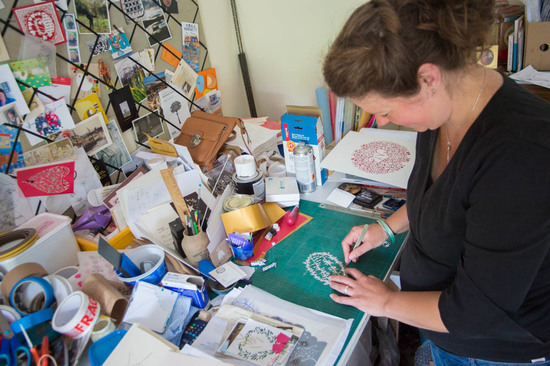 Louise at work in her studio