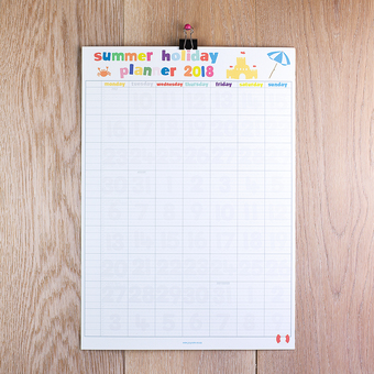 summer holiday wall planner