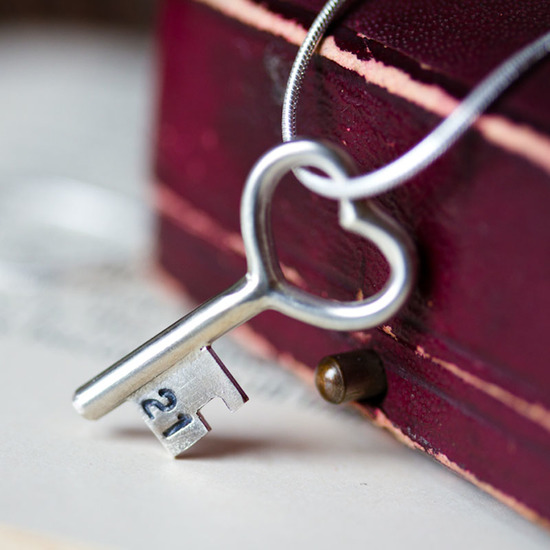 A favourite twenty first gift, a simple solid sterling silver key necklace 