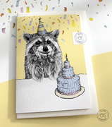 A raccoon birthday card