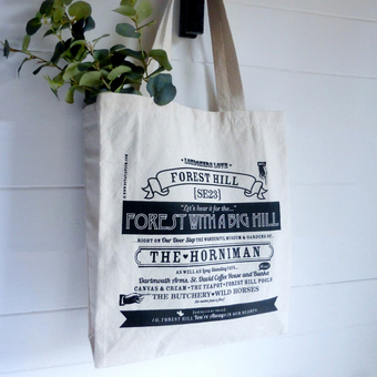 Forest Hill bag, Forest Hill location print, Forest Hill tote bag, shopper, grocerie bag, Forest Hill location 