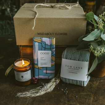 Handpicked luxury items, presented beautifully in our gift boxes filled with homegrown dried botanicals.