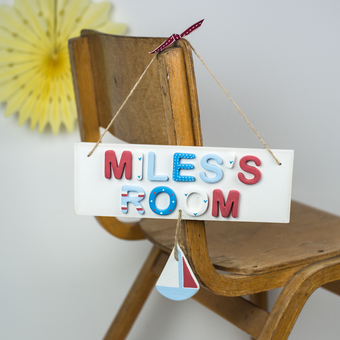 Personalised wooden room plaque