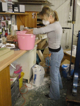 Jessica Irena Smith at work in her glass studio