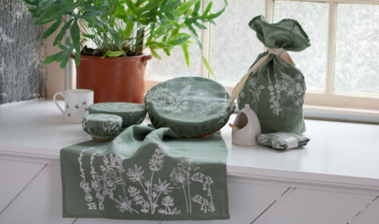 Sage Green Floral Eco Kitchen Products 