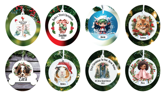 Multiple Personalised Christmas Baubles