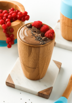 bamboo children's cup with chocolate and raspberry filling 