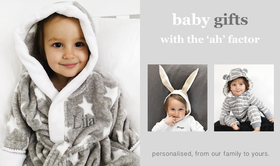 personalised baby gowns and clothing