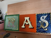 Gilded reverse painted letters