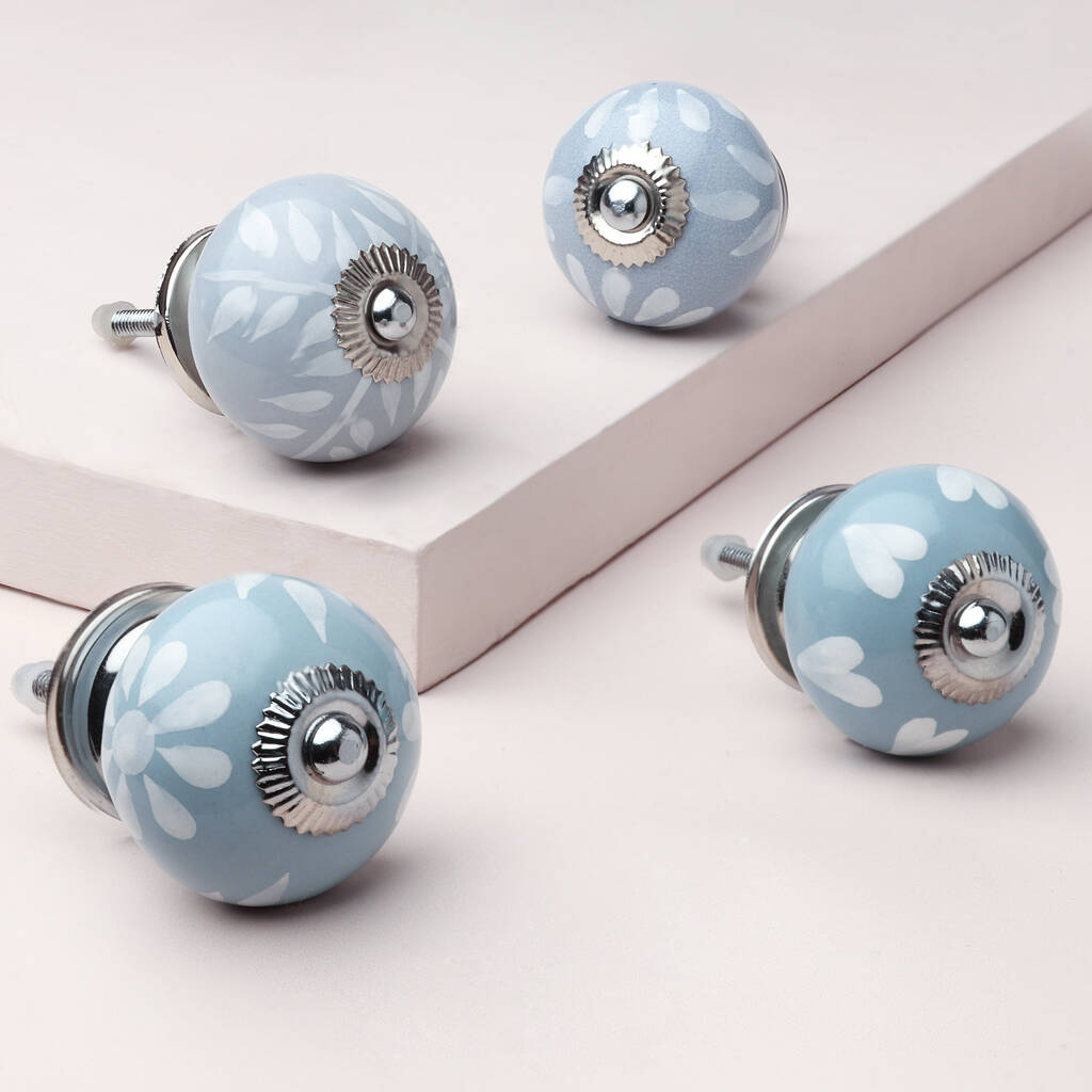 Grey Fusion Ceramic Door Knobs Cupboard Door Handles