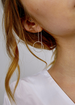 Model image with ear threaders