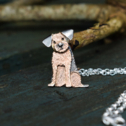 Border Terrier Necklace, Silver dog necklace