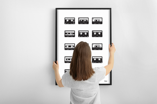 Personalised music cassette print wall art 