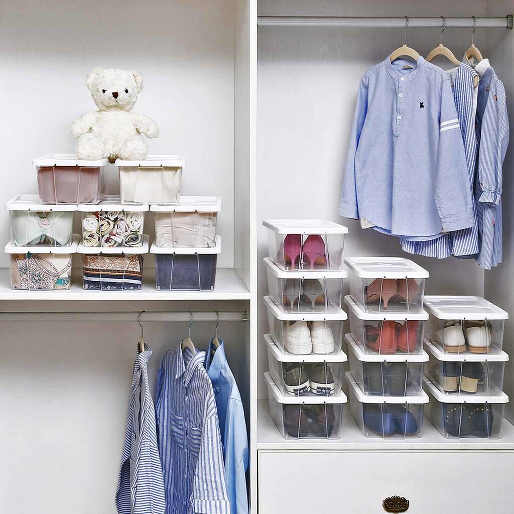 12 Set Transparent Versatile Storage Shoe Boxes