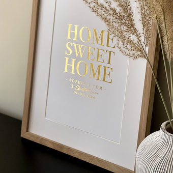 Personalised Home Sweet Home Foil Print