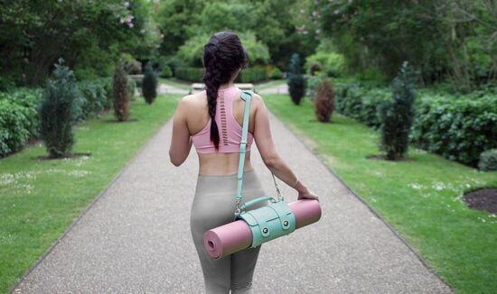 luxury yoga mat bag teal saia london