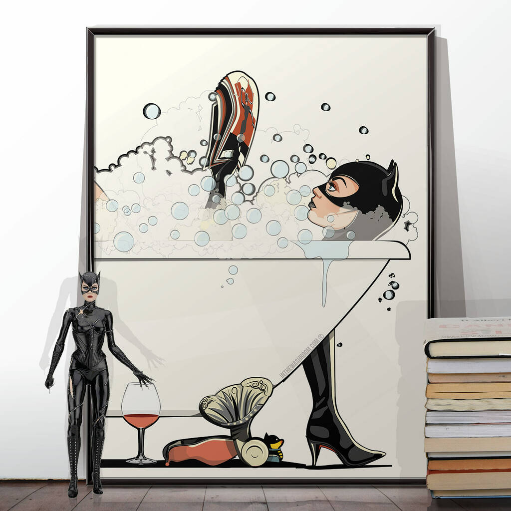 Catwoman In The Bath Poster Print | Artwork|