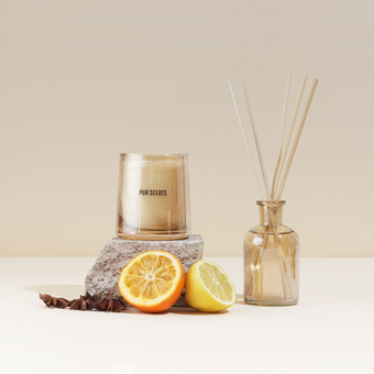 Aromatherapy candle and reed diffuser