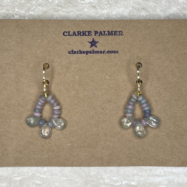 CLARKE PALMER Aurora Opal and Aquamarine Natural Elements Earrings