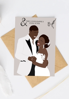 Black couple wedding greeting card 