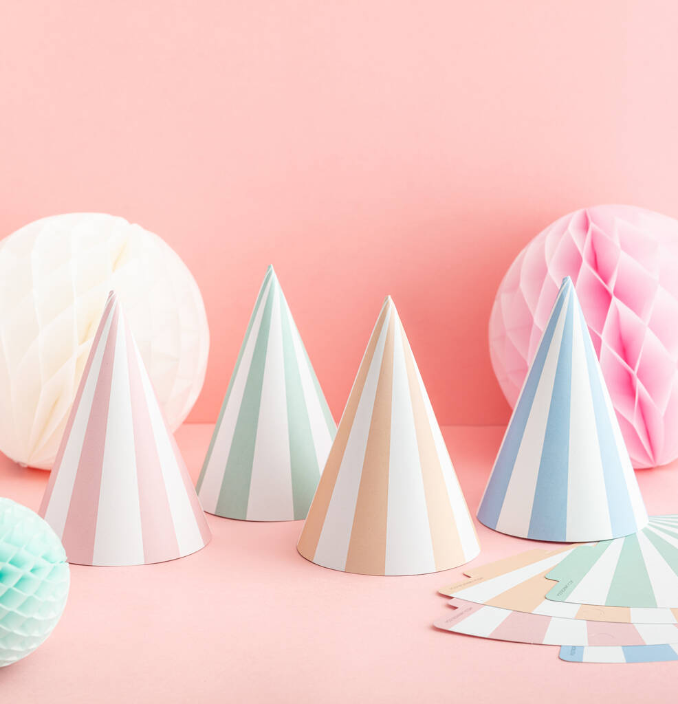 Pastel Stripy Party Hats
