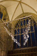 Homing, a 6x5.5xx5 meter pair of glass dove wings made for Chichester Cathedral