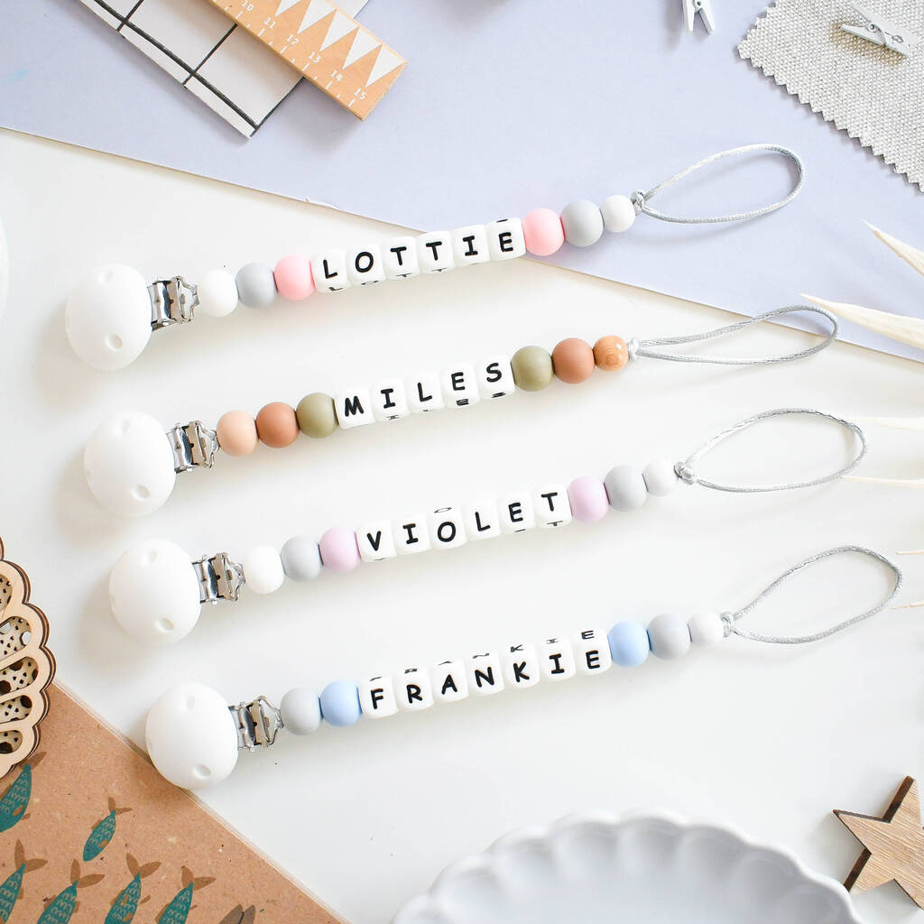 Personalised Baby Dummy Clip