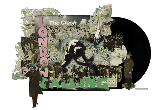 The Clash, London Calling collaged vinyl giclée print