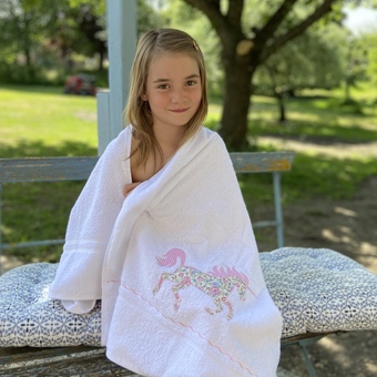 White unicorn towel