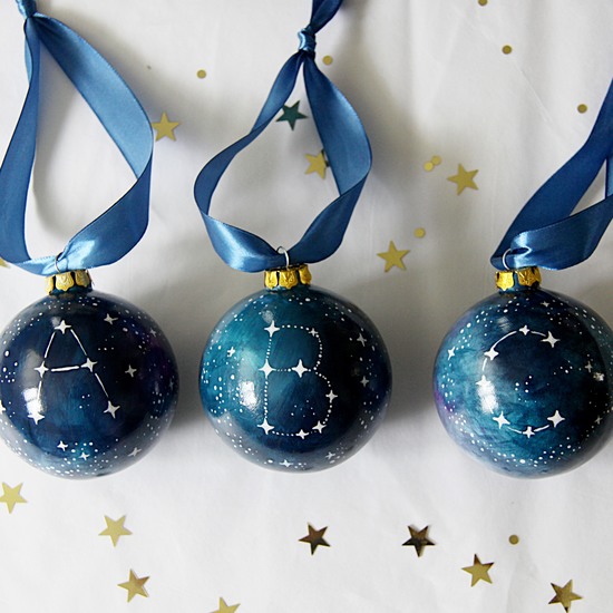 Hand painted personalised baubles