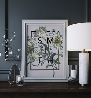 Personalised Botanical Lily Flower Print