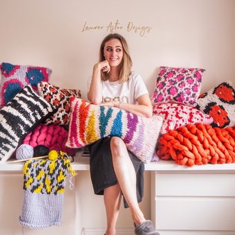 Lauren Aston Designs with Giant wool in Candyfloss Pink 