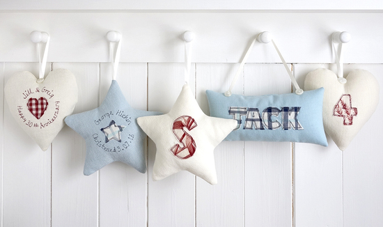 personalised hanging decorations from milly and pip