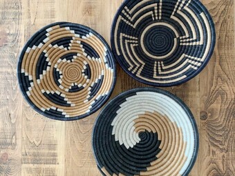 handmade boho sisal wall basket wicker