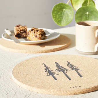 Printed cork placemats Placemats and Square Coasters