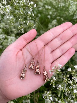 4 bronze necklaces body-normative and body-positive shapes womens bodies