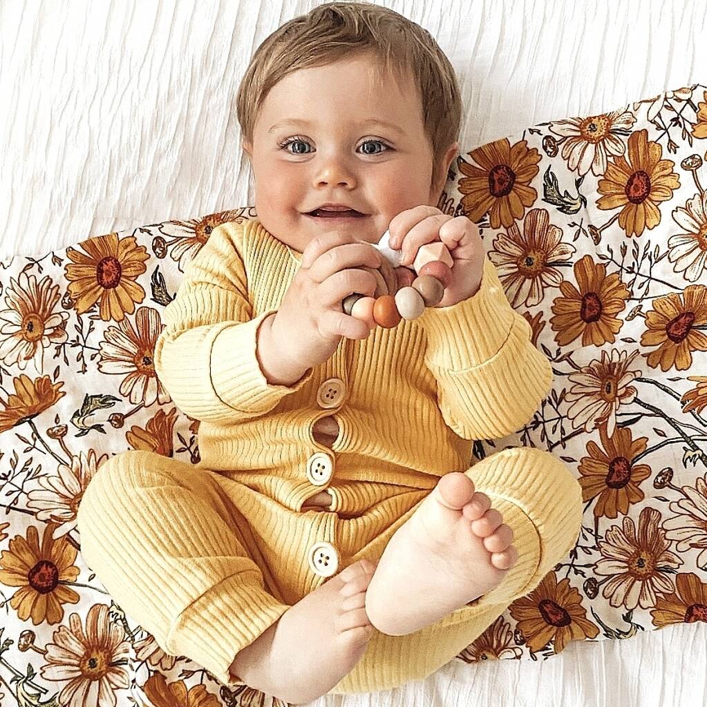 Earth Tones Teething Rattle