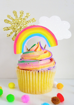 rainbow cupcake toppers