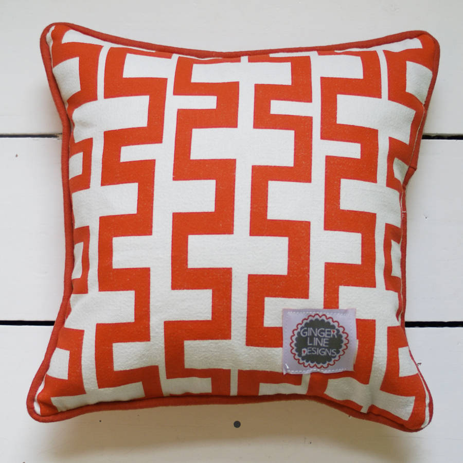 geometric square cushion by ginger line designs