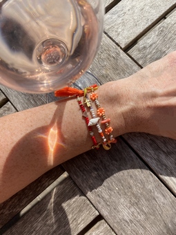 Happiness is ... a glass of rosé and a Clarke Palmer Bracelet Stack.