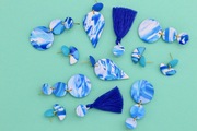 Seascape collection polymer clay earrings with hypoallergenic backs