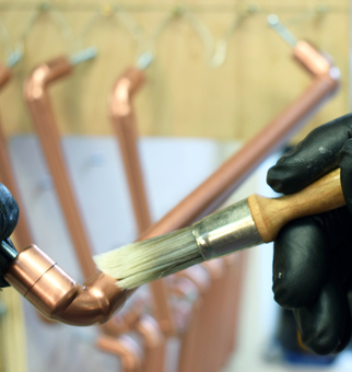 Proper Copper Design-Lacquering-Handmade in Brighton UK-copper Handles-copper Taps-copper Showers
