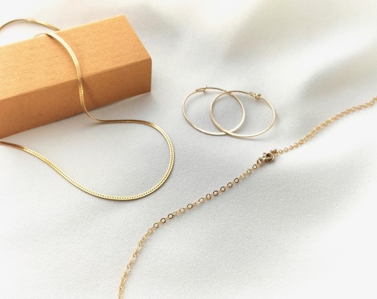 Delicate gold jewellery, by A Box For My Treasure