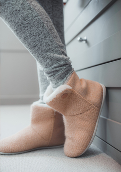 Jenny Slipper Boots in Dusty Pink