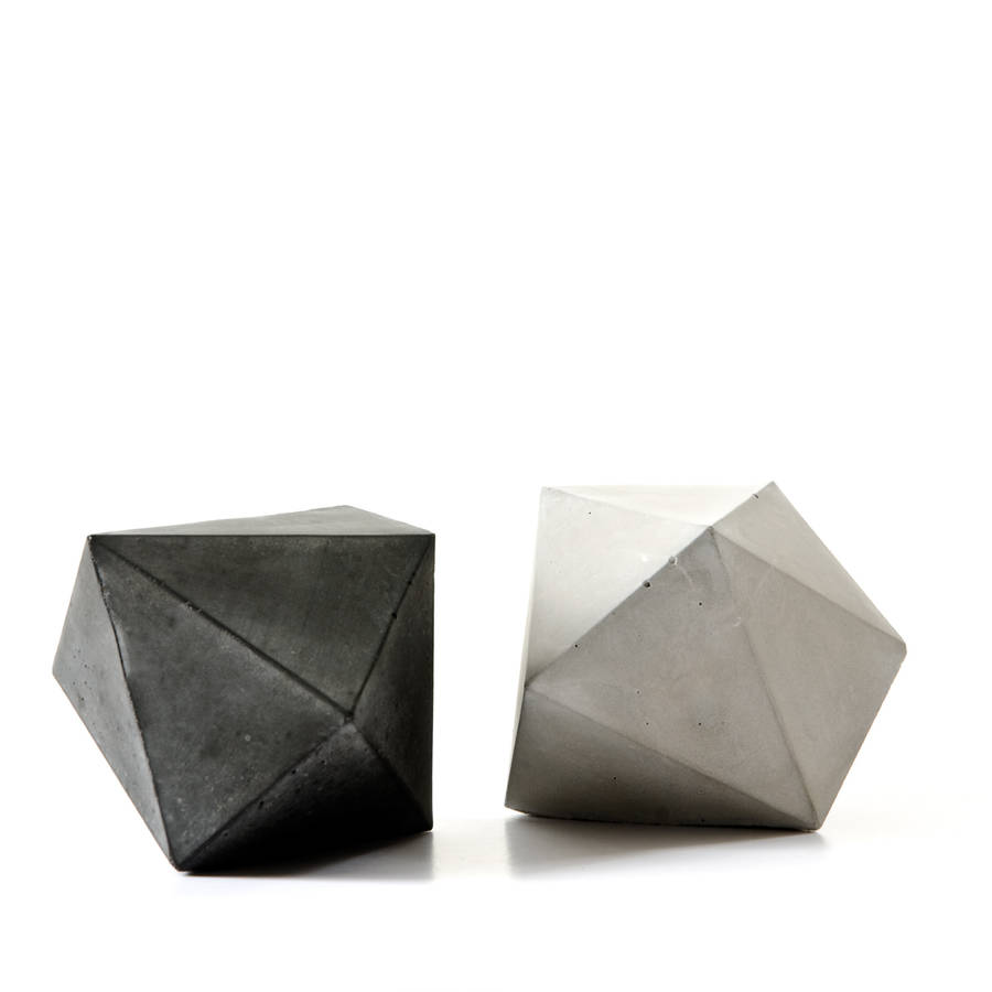 One Concrete Trigonal Dodecahedron Sculpture, Grey | Artwork | Sculpture|